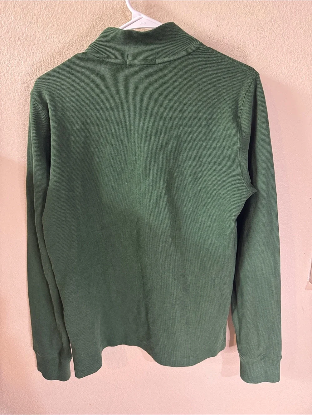 Ralph Lauren Forest Green Quarter-Zip Pullover with Pink Pony